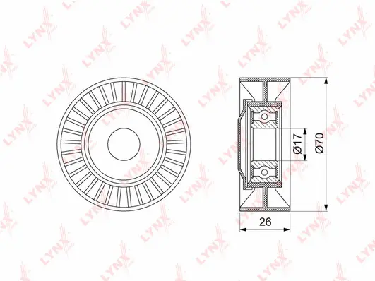 Tensioner Pulley, V-ribbed belt (PB-5375)