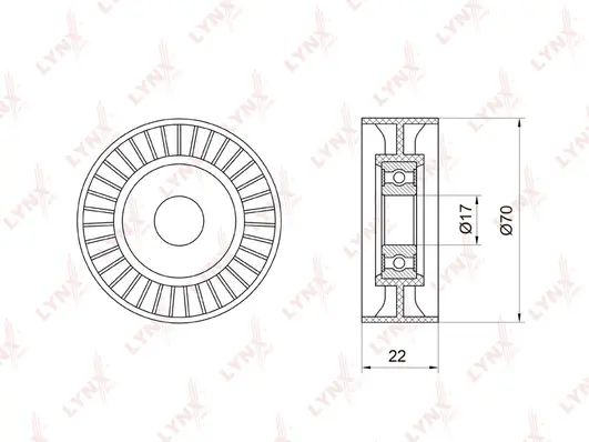 Deflection/Guide Pulley, V-ribbed belt (PB-7015)