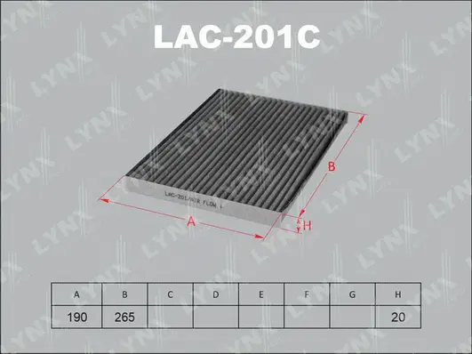 Filter, cabin air (LAC-201C)