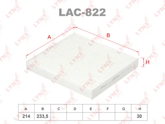 Filter, cabin air (LAC-822)