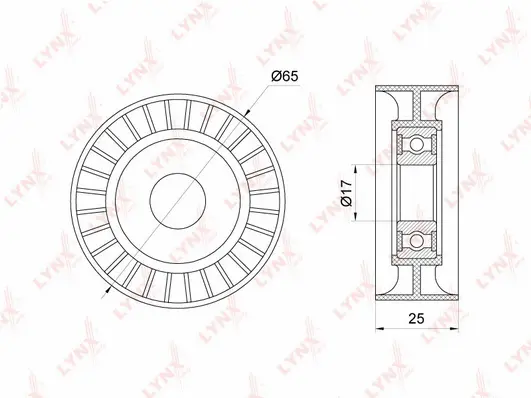 Tensioner Pulley, V-ribbed belt (PB-5343)