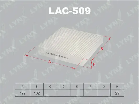 Filter, cabin air (LAC-509)