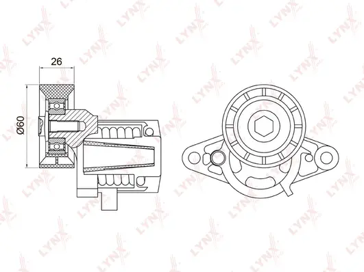 Belt Tensioner, V-ribbed belt (PT-3037)