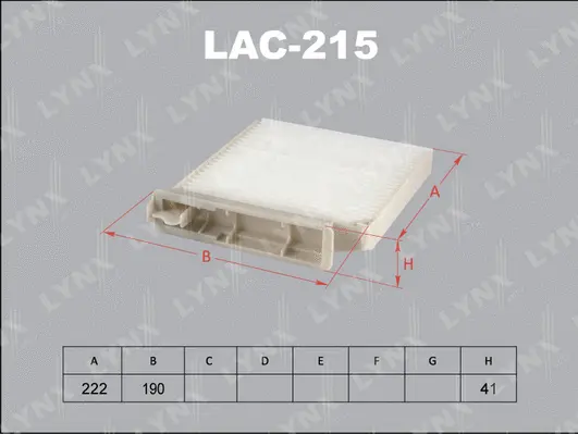 Filter, cabin air (LAC-215)