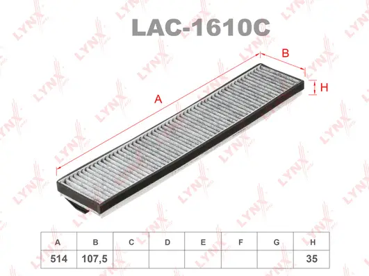 Filter, cabin air (LAC-1610C)