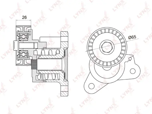 Belt Tensioner, V-ribbed belt (PT-3022)