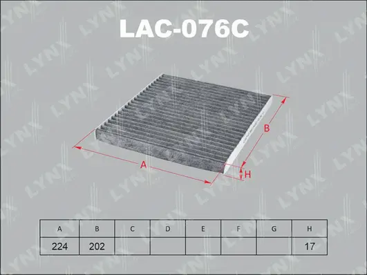 Filter, cabin air (LAC-076C)