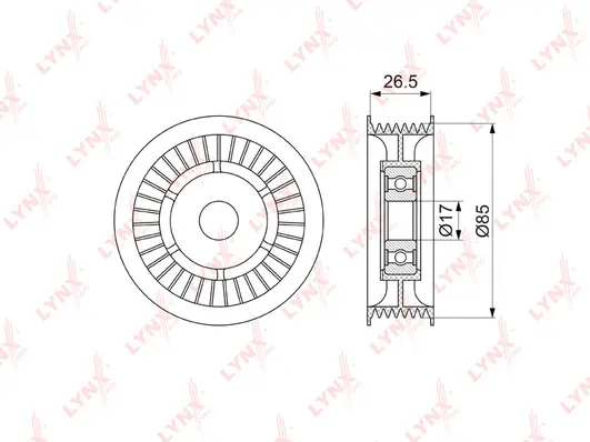 Deflection/Guide Pulley, V-ribbed belt (PB-7062)