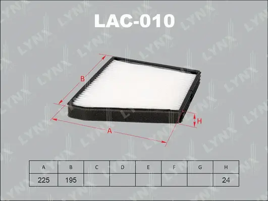 Filter, cabin air (LAC-010)
