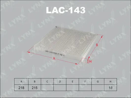 Filter, cabin air (LAC-143)