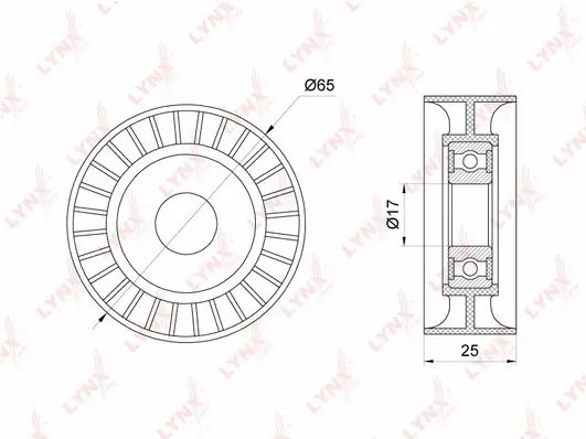 Tensioner Pulley, V-ribbed belt (PB-5365)