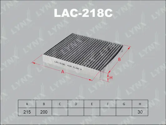Filter, cabin air (LAC-218C)