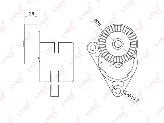 Belt Tensioner, V-ribbed belt (PT-3010)