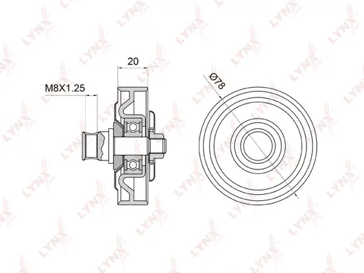 Tensioner Pulley, V-ribbed belt (PB-5006)