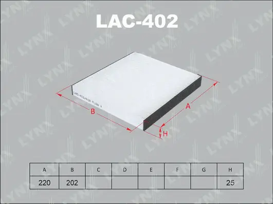 Filter, cabin air (LAC-402)