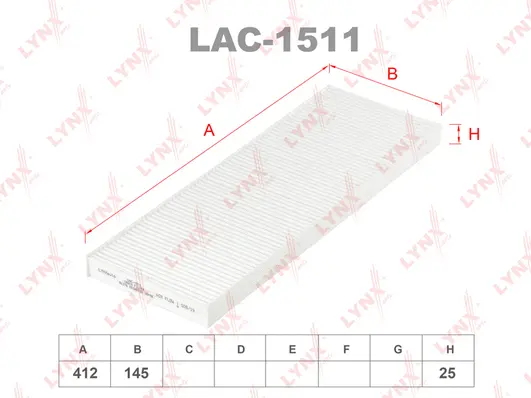 Filter, cabin air (LAC-1511)