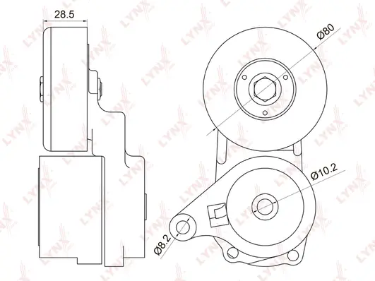 Belt Tensioner, V-ribbed belt (PT-3024)