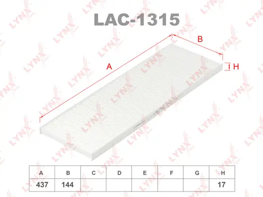 Filter, cabin air (LAC-1315)