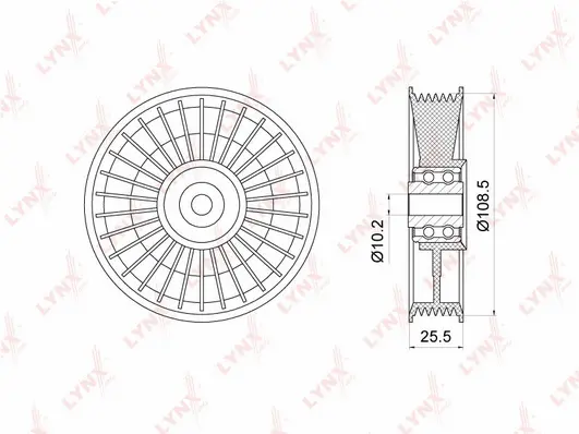 Deflection/Guide Pulley, V-ribbed belt (PB-7077)