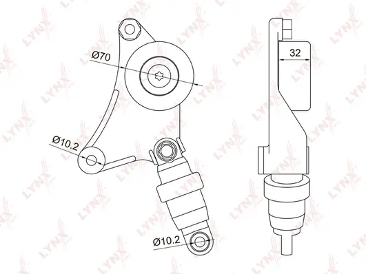 Belt Tensioner, V-ribbed belt (PT-3043)