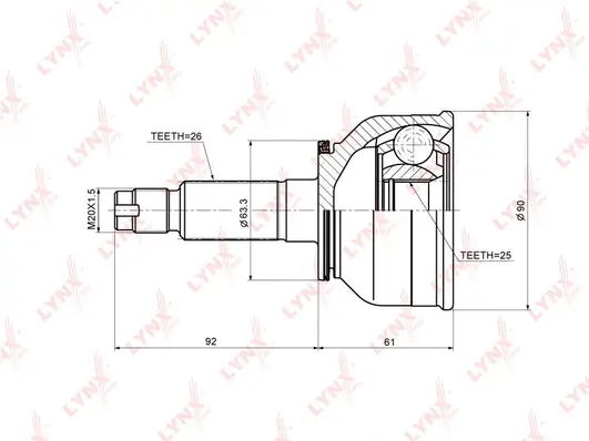 Joint Kit, drive shaft (CO-5121)