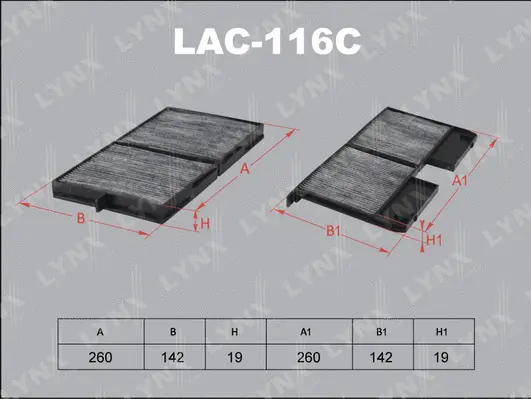 Filter, cabin air (LAC-116C)