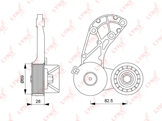 Belt Tensioner, V-ribbed belt