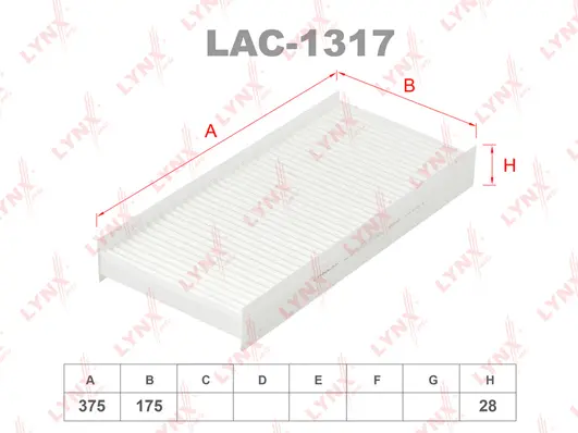 Filter, cabin air (LAC-1317)