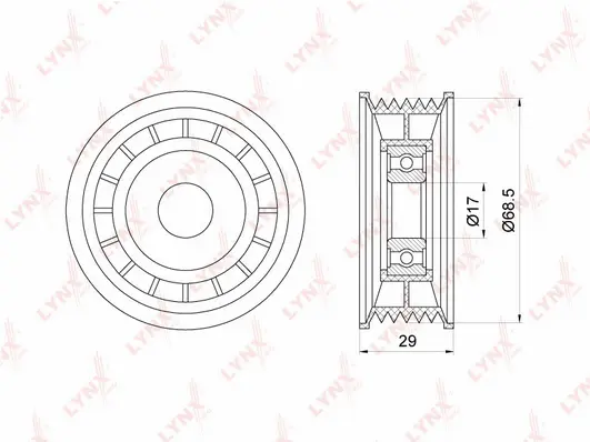 Tensioner Pulley, V-ribbed belt (PB-5227)