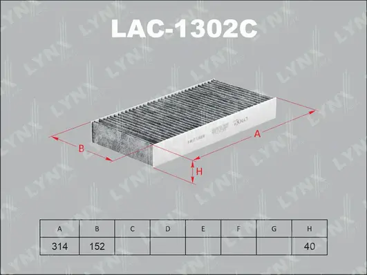 Filter, cabin air (LAC-1302C)