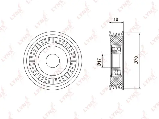 Tensioner Pulley, V-ribbed belt (PB-5023)