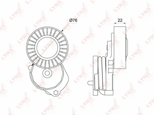 Belt Tensioner, V-ribbed belt (PT-3184)