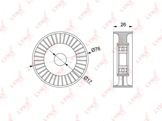 Tensioner Pulley, V-ribbed belt