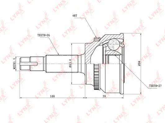 Joint Kit, drive shaft (CO-7522A)