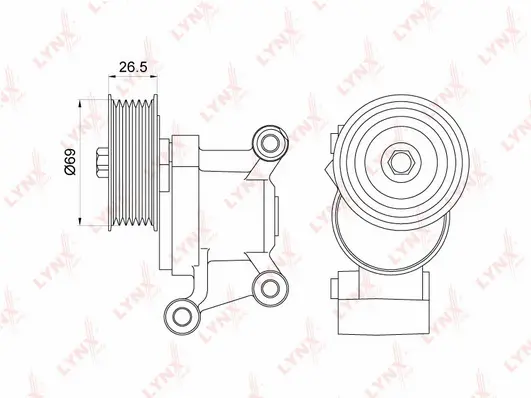Belt Tensioner, V-ribbed belt (PT-3196)