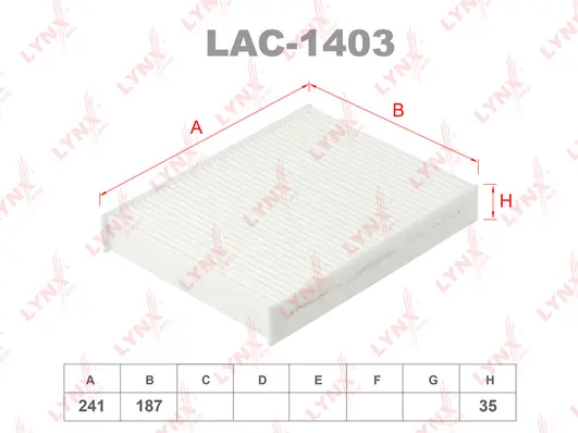 Filter, cabin air (LAC-1403)