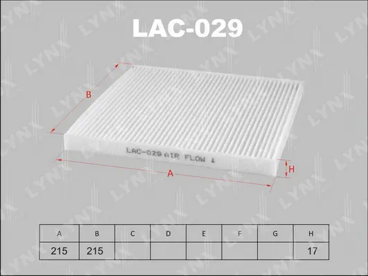 Filter, cabin air (LAC-029)