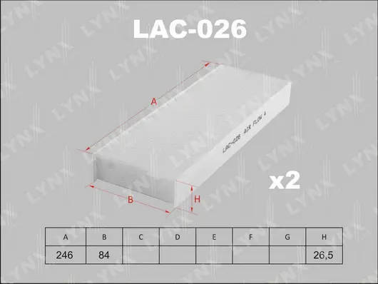 Filter, cabin air (LAC-026)