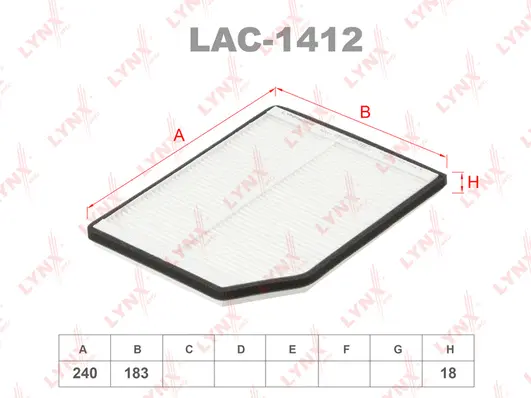 Filter, cabin air (LAC-1412)