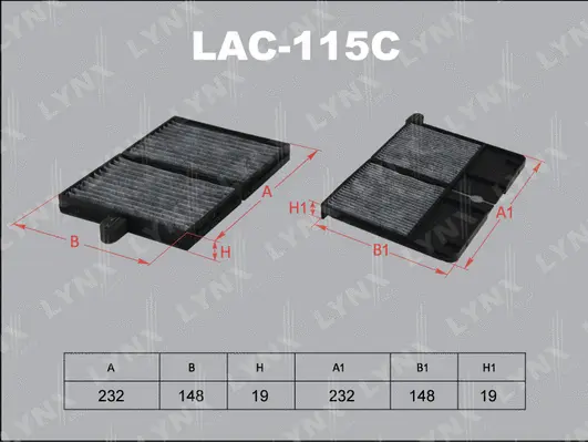 Filter, cabin air (LAC-115C)