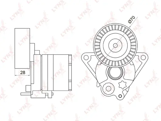 Belt Tensioner, V-ribbed belt (PT-3021)