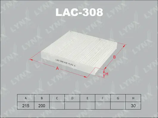 Filter, cabin air (LAC-308)