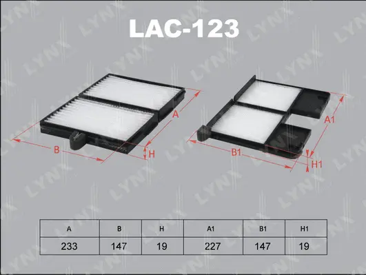Filter, cabin air (LAC-123)