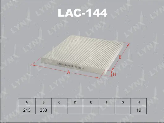 Filter, cabin air (LAC-144)