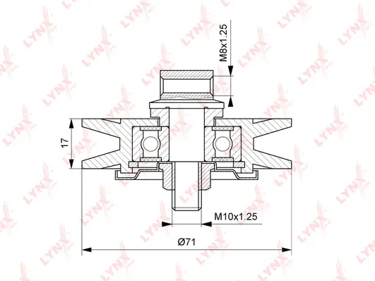Tensioner Pulley, V-ribbed belt (PB-5044)