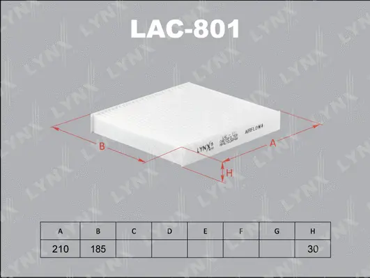 Filter, cabin air (LAC-801)