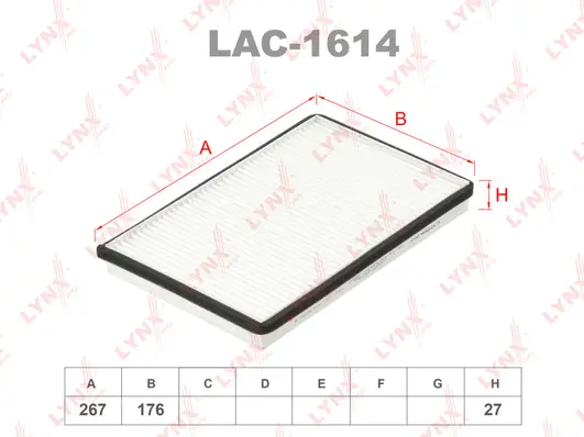 Filter, cabin air (LAC-1614)