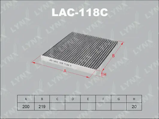 Filter, cabin air (LAC-118C)