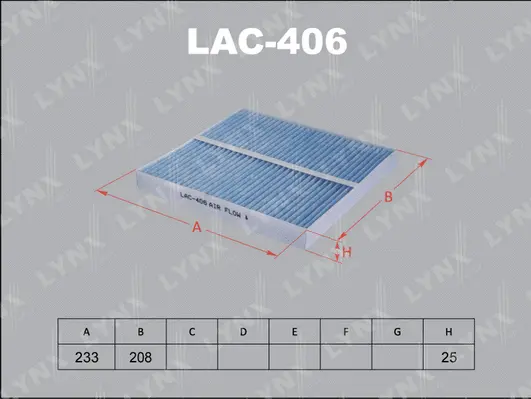 Filter, cabin air (LAC-406)