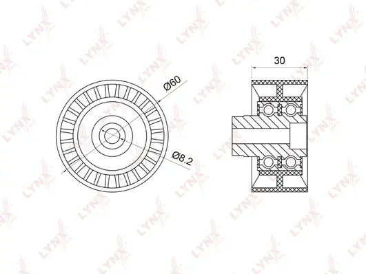 Deflection/Guide Pulley, timing belt (PB-3007)